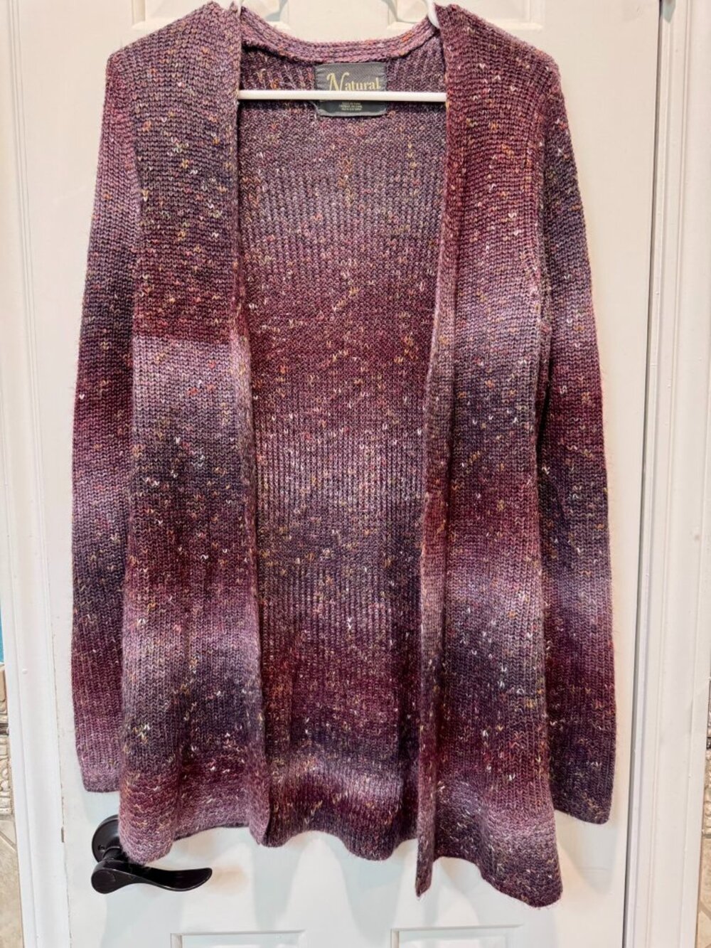 Multicolor Knit Open Front Cardigan Sweater